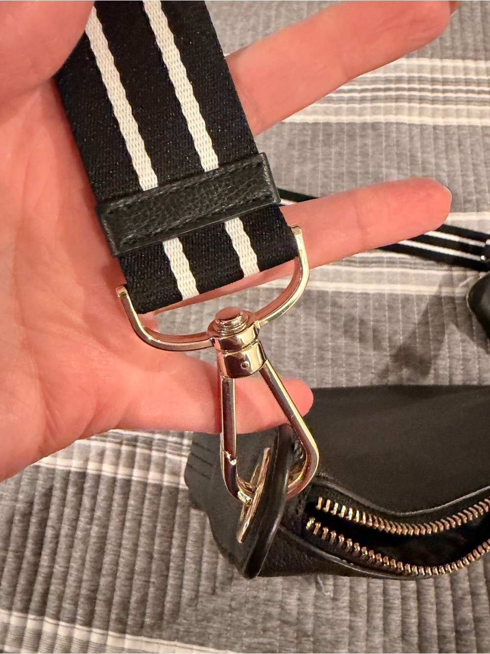 NWOT Kate Spade black leather tote with gold logo and card holder- never used - Picture 4 of 9